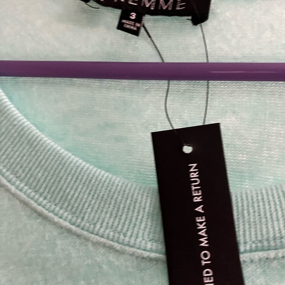 Mint Green Tie Cuff Pullover - Picture 8 of 12